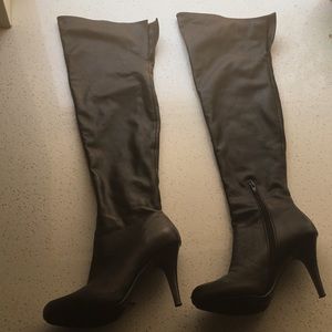 Black thigh high boots
